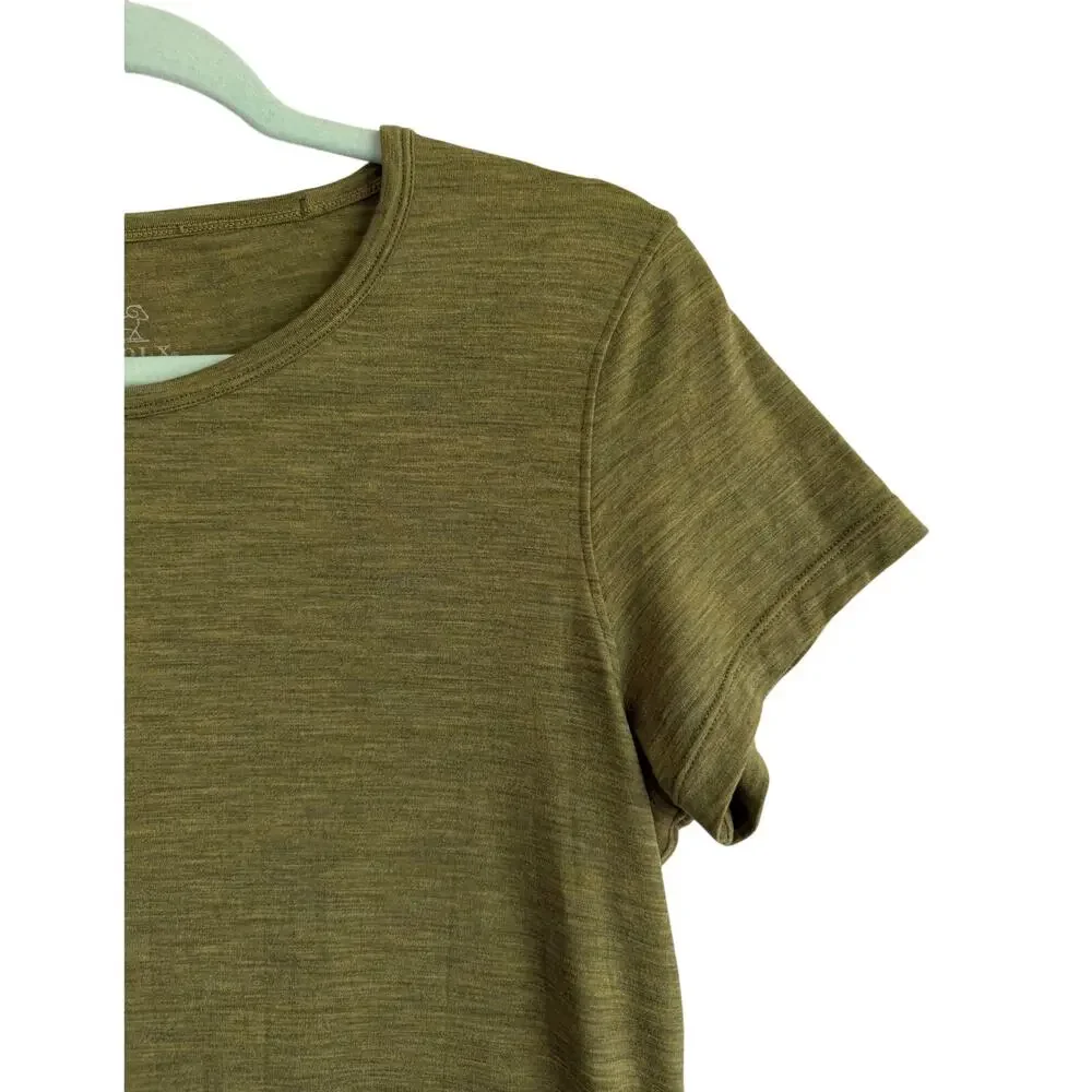 Woolx Crew Neck All Season Tee Green Medium Merino Wool Blend Casual Basics - Picture 2 of 6